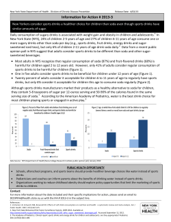 IFA # 2013-3: Sugar-Sweetened Beverage Public Opinion Poll: Sports Drinks versus Soda and other Sugar-Sweetened Beverages
