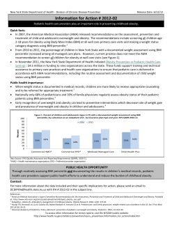 IFA # 2012-02: Pediatric Health Care Providers Play an Important Role in Preventing Childhood Obesity