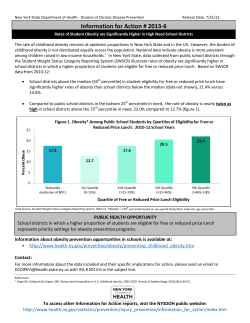 IFA # 2013-06: Rates of Student Obesity are Significantly Higher in High Need School Districts