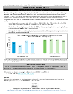 IFA # 2013-10: Changes to Student Weight Status Reporting Improves Data Quality