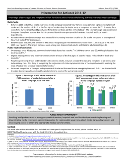 IFA # 2011-12: Stroke Signs and Symptoms - FAST Media Campaign