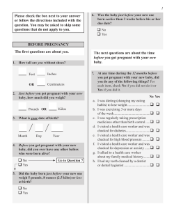 2012 - Current PRAMS Questionnaire