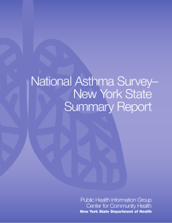 National Asthma Survey - New York State Summary Report