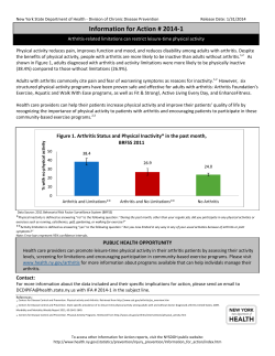 IFA # 2014-1: Arthritis-related limitations can restrict leisure-time physical activity