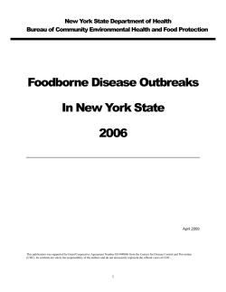 Foodborne Disease Outbreaks in New York State - 2006 (Colorized) (PDF, 166KB, 29pg.)