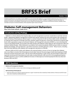 Diabetes Self-management Behaviors. BRFSS Brief. Number 1108