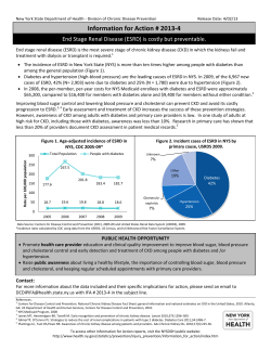IFA # 2013-4: End Stage Renal Disease: Costly, but Preventable