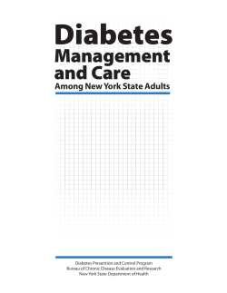 Diabetes Management and Care among New York State Adults , Prepared in 2012