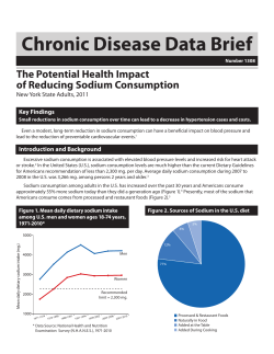 The Potential Health Impact of Reducing Sodium Consumption, New York State, 2011. BRFSS Brief. Number 1308
