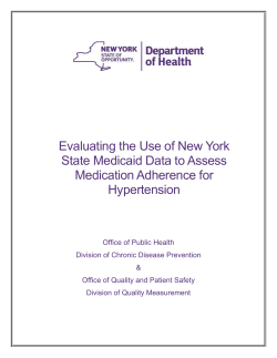 Evaluating the Use of New York State Medicaid Data to Assess Medication Adherence for Hypertension
