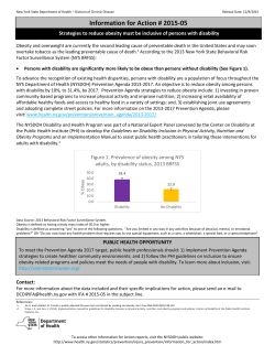 IFA # 2015-5: Strategies to reduce obesity must be inclusive of persons with disability
