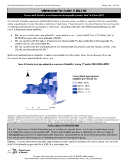 IFA # 2015-6: Persons with disability are an important demographic group in New York State (NYS)