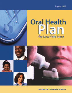 Oral Health Plan for NYS