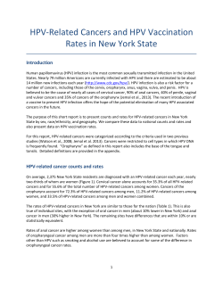 HPV-Related Cancers and HPV Vaccination Rates in New York State