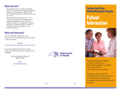 The New York State Medical Marijuana Program: Patient Information