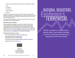 "Natural Disasters. Epidemics. Terrorism."