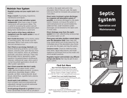 Septic System Operation and Maintenance
