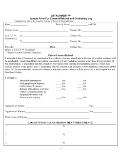 Sample Form For Consent/Refusal and Evidentiary Log