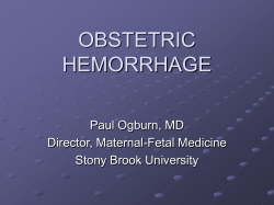 Stony Brook University Obstetric Hemorrhage