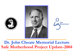 Safe Motherhood Project