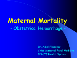 Adiel Fleischer MD, Obstetric Hemorrhage