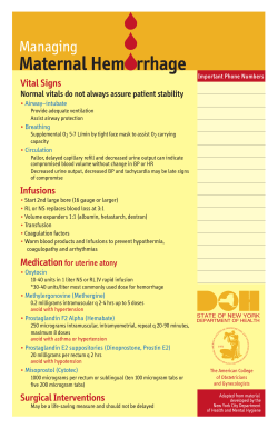 Managing Maternal Hemorrhage