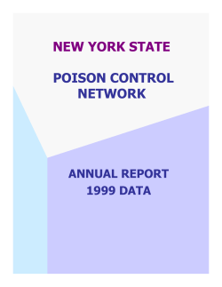 New York State Poison Control Network 1999 Annual Report