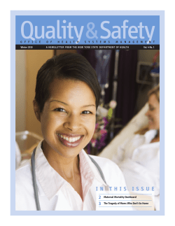 Quality Safety Newsletter Volume 4, No. 1