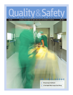Quality Safety Newsletter Volume 6, No. 1