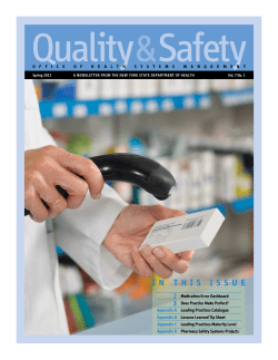 Quality Safety Newsletter Volume 7, No. 1