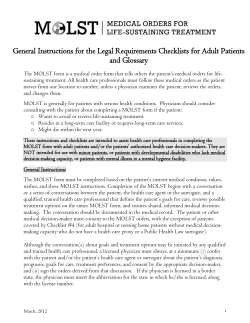 MOLST Adult General Instructions and Glossary (3/2012)