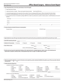 Office-Based Surgery - Adverse Event Report