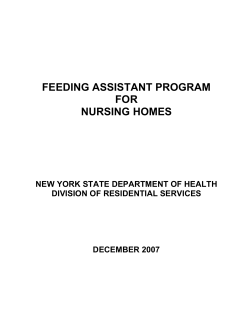 Feeding Assistant Program for Nursing Homes
