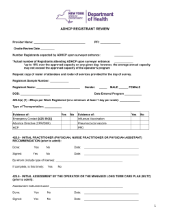 Adult Day Health Care Program Survey Tool Form