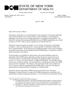 Pre-Admission Screening and Resident Review (PASRR) Requirements