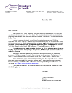 Letter to Practitioners Regarding Electronic Prescribing Mandate &ndash; November 2015