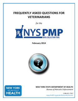 Frequently Asked Questions for Veterinarians for the NYS PMP Data Collection Tool