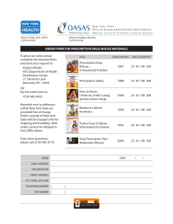 Prescription Drug Misuse Materials Order Form