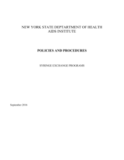 Policies and Procedures for Syringe Exchange Programs
