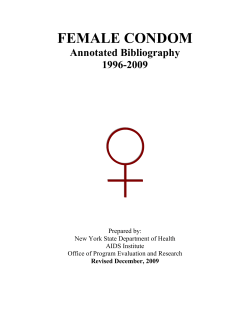 Female Condom Annotated Bibliography, 1996-2009