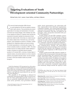 Targeting Evaluations of Youth Development-oriented Community Partnerships