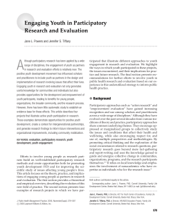 Evaluating Youth in Participatory Research and Evaluation