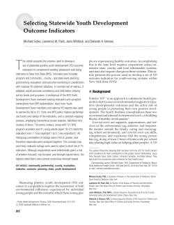 Selecting Statewide Youth Development Outcome Indicators