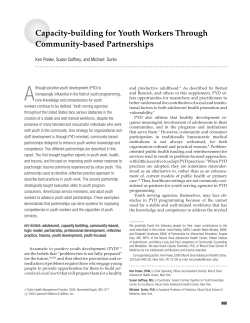 Capacity-building for Youth Workers Through Community-based Partnerships