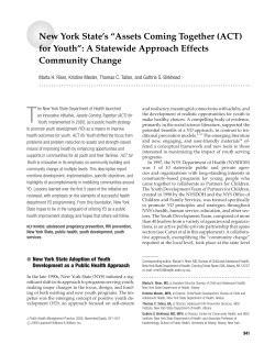 New York State's Assets Coming Together (ACT) for Youth: A Statewide Approach Effects Community Change
