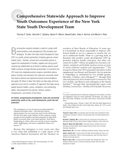 Comprehensive Statewide Approach to Improve Youth Outcomes: Experience of the New York State Youth Development Team