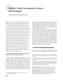 Healthy Youth Development: Science and Strategies