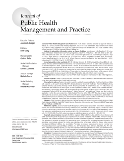 Journal of Public Health Management and Practice, Editorial Board and Table of Contents