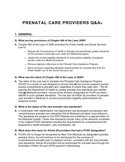 Prenatal Care Providers Questions and Answers