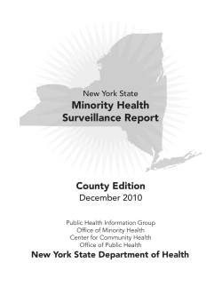 New York State Minority Health Surveillance Report, County Edition - December 2010